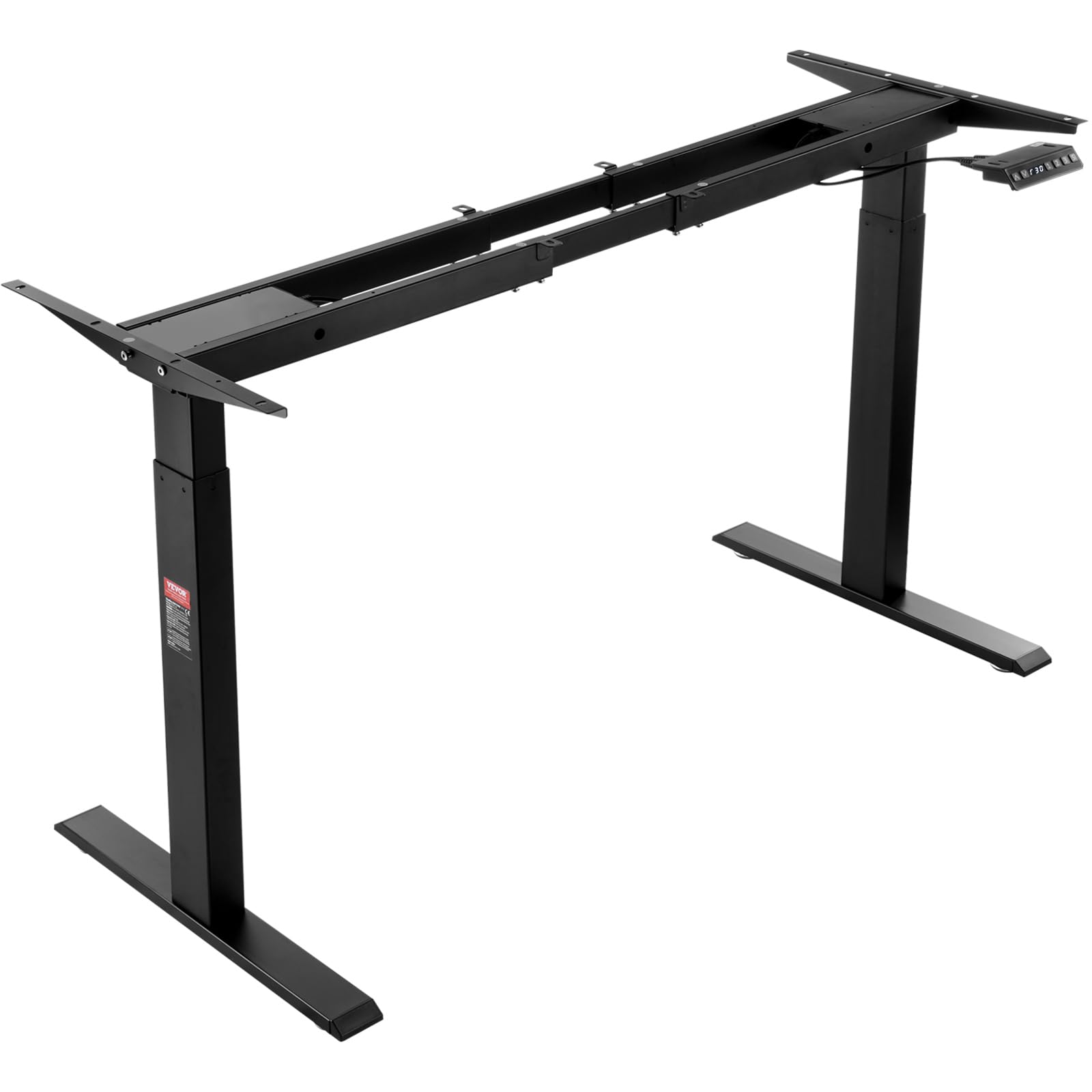 VEVOR elektrisches Tischgestell mit Doppelmotor, höhenverstellbar 70–117 cm, Länge 110–178 cm (Schwarz)