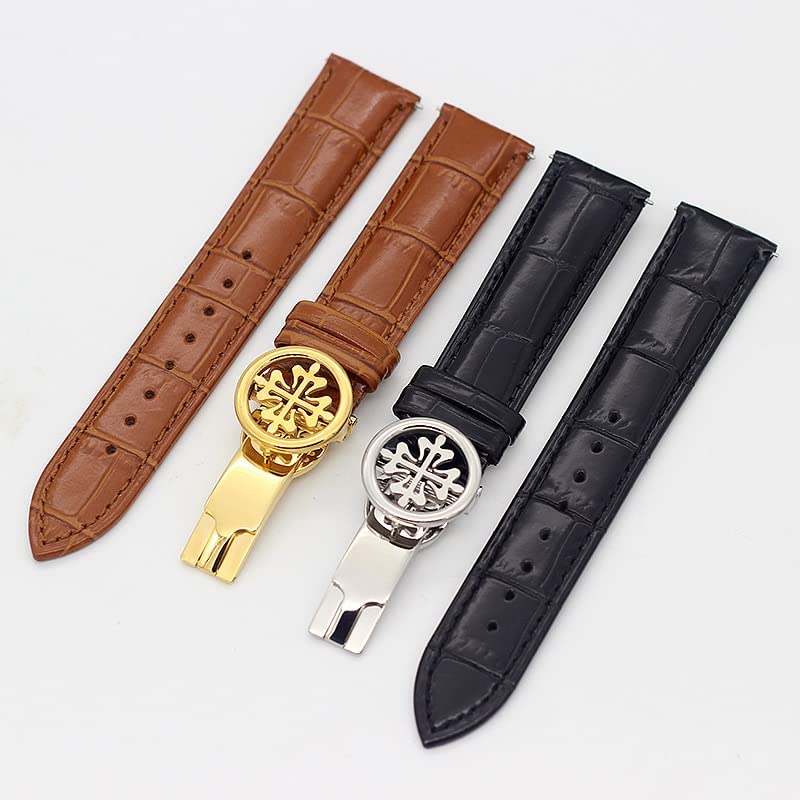 CZKE Pasek do zegarka z prawdziwej skóry 19 mm 20 mm 22 mm paski do zegarków Patek Philippe paski do zegarków z zapięciem ze stali nierdzewnej mężczyźni kobiety