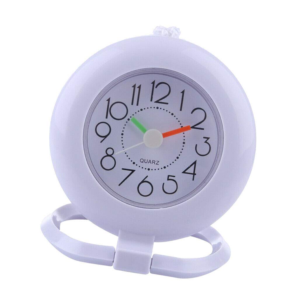 Home Decor 2xBathroom Shower Clock Waterproof Desk Clock Wall Clock Quartz Silent White
