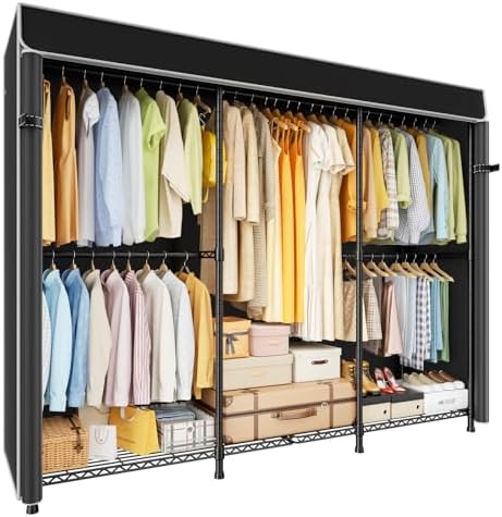 E14C Pro Heavy Duty Closet Organizer System，Freestanding Clothing...
