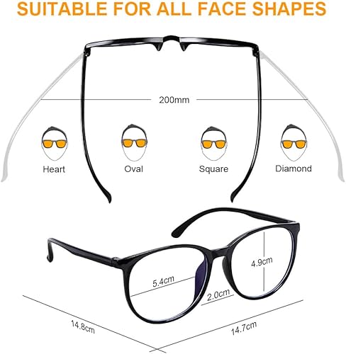 Miniatura 2 de Gafas de bloqueo de luz azul, paquete de 2 lentes falsos antifatiga ocular para juegos de computadora con lente transparente para mujeres y hombres