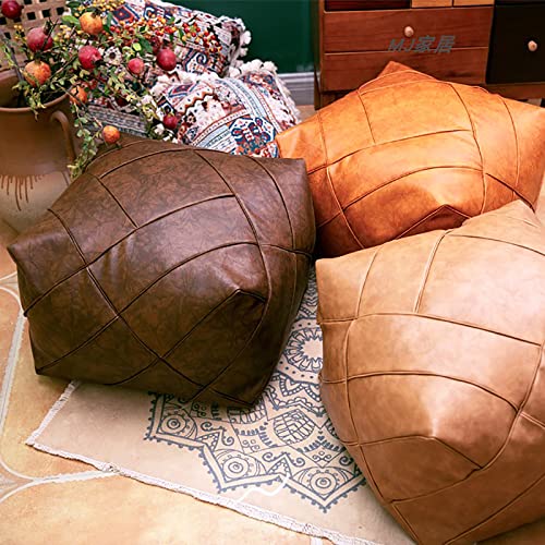 Pouf poire moderne marron en similicuir résistant et facile à nettoyer
