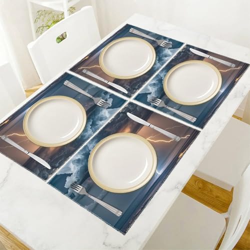 Set de table cuisine résistant chaleur antidérapant lavable pour table à manger - 6