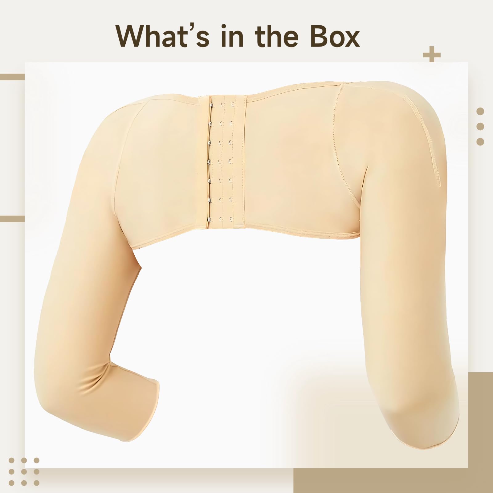 Arm-Kompressionsärmel für Damen XXL, Beige, Arm Shaper mit langem Ärmel, bequemes Design, für Oberarme 44 bis 49 cm, formende Passform, weiches Tragegefühl