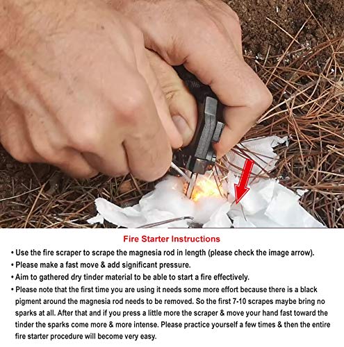 PSK Paracord Bracelet 8-in-1 Personal Survival Kit Urban & Outdoors Survival Knife, Fire Starter, Glass Breaker, Survival Whistle, Signal Mirror, Fishing Hook & String, Compass (Black / Black)