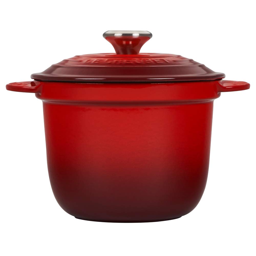Le Creuset Cocotte Every de hierro fundido con tapa interior de cerámica de gres, 18 cm, 2 litros, Cereza, 41110180600460