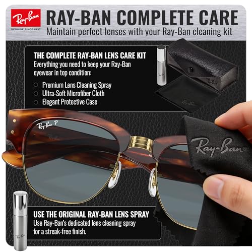 Image of Ray-Ban RB0316S MEGA CLUBMASTER Square Shaped Sunglasses for Men & Women with Official RAYBAN Eyewear Kit