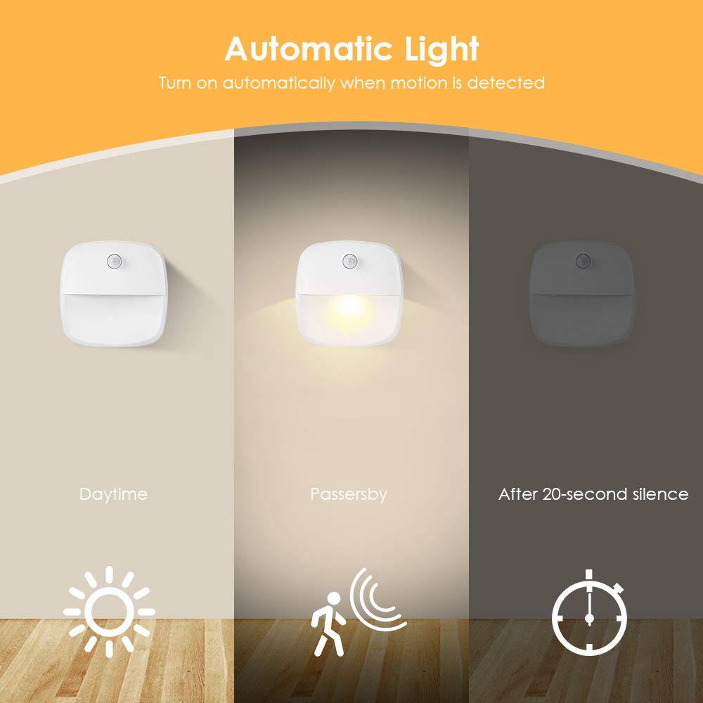 La luz del Sensor, Armario Ligero, portátil Ligero de la Noche del LED, con Pilas, iluminación bajo Armario, Cocina, Pasillo, gabinete, Armario, Escaleras, Cuarto de baño (3 Pack)