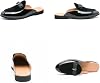 Mocasín tipo mula de hombre en piel de charol con hebilla, elegante y sin talón, para trabajo y uso casual, sandalia tipo medio zapato 7