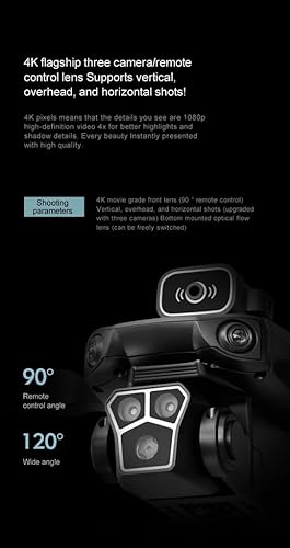 Miniatura 5 de Skypix M1S Mini dron con cámara 4K tomas verticales, drones para adultos, evitar obstáculos, WiFi FPV RC Quadcopter con control de gestos, mini