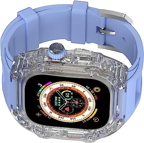 Protection antichoc pour Apple Watch 44mm 45mm avec kit bracelet caoutchouc transparent RM