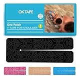 OK TAPE Precut Y-Shape Kinesiology Tape for Shoulder, Knee, Back, 10 Pcs, K Tape Strips, Provide Support & Relieve Discomfort, Water-Resistant Elastic Athletic Tape (3.5" x 10", Black)
