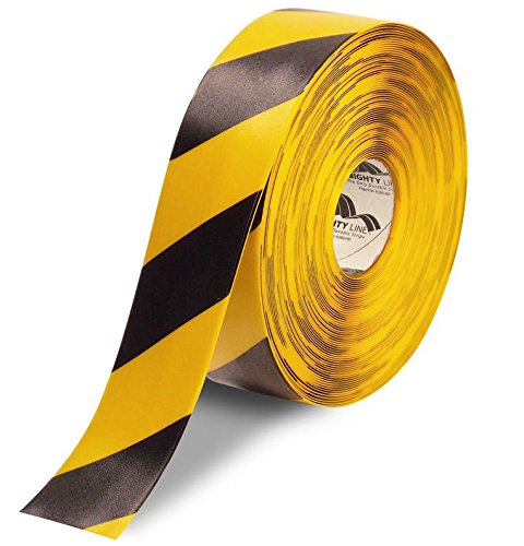 Mighty Line Diagonal Floor Tape 3 inch Yellow/Black 100' Roll