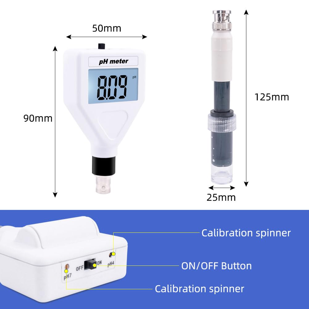 Testeur D'acidomètre de Peau, Ph-mètre Numérique LCD, Testeur de Peau Portable, Testeur d'acidité de Viande de Fruits