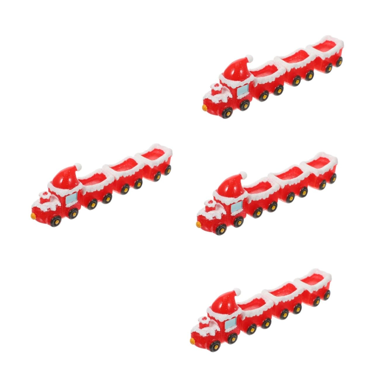 4 Set Di Ornamenti Per Treni Di Natale Scene Di Villaggio Natalizio Decorazioni Natalizie Statuette Accessori Decorazioni Natalizie Per Case Di Bambole In Miniatura Cervi