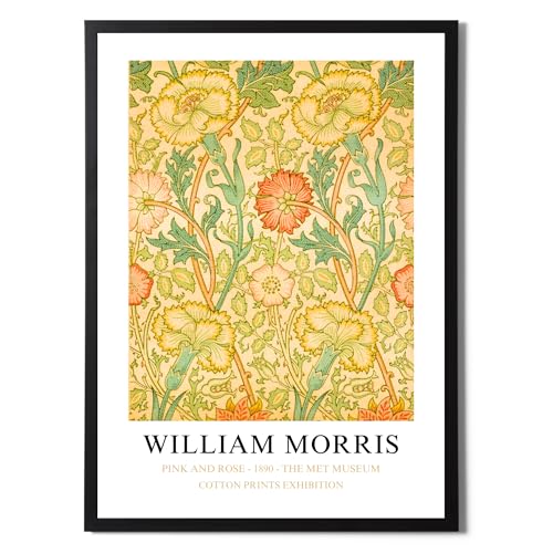 Póster de William Morris Pink & Rose, solo impresión tamaño A3