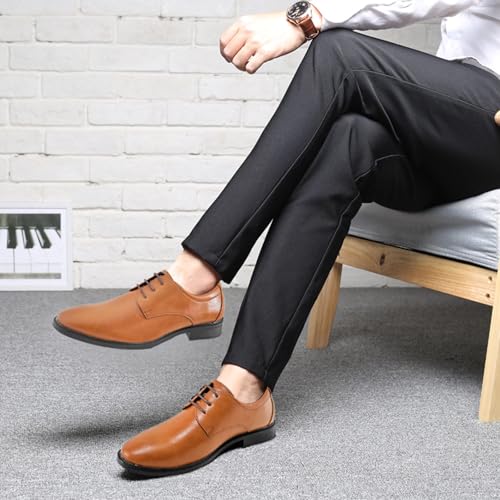 Image of Mens Dress Shoes Modern Classic Slip On Oxfords for Formal Church