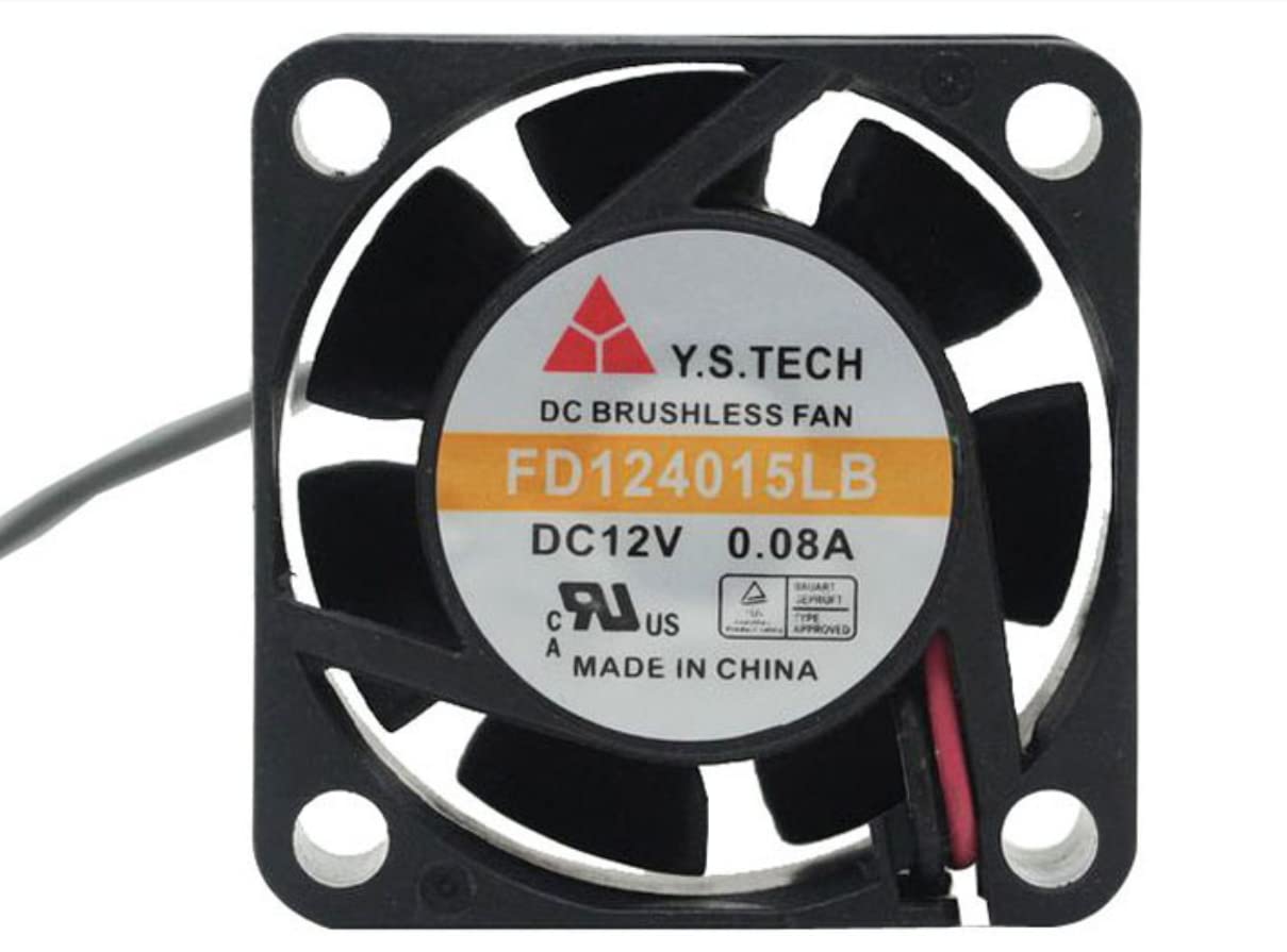 FD124015LB 40x40x15mm 12V 0.08A Y.S.TECH 2-Wire Cooling Fan