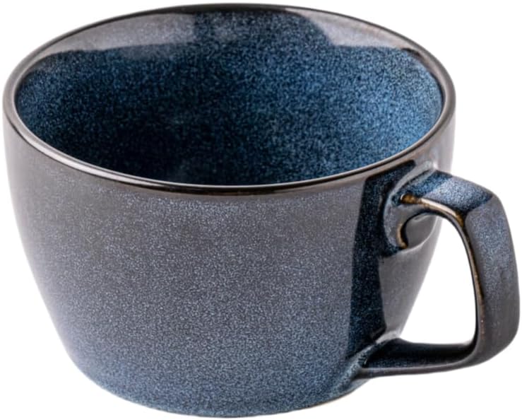 24 Oz Large Ceramic Coffee Mugs,Soup Bowl with Handles,Jumbo Soup Mug with Handles, Wide Large Cereal Bowl for Oatmeal,Gumbo, Salad,Microwave & Oven Safe (Ice blue)