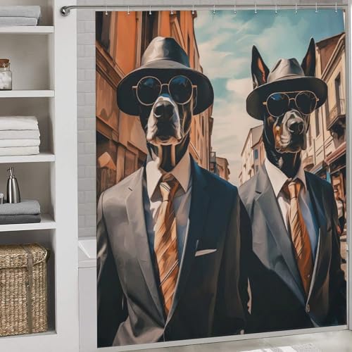 Rideau de douche chien 183x183cm grand format résistant à l'eau - 2