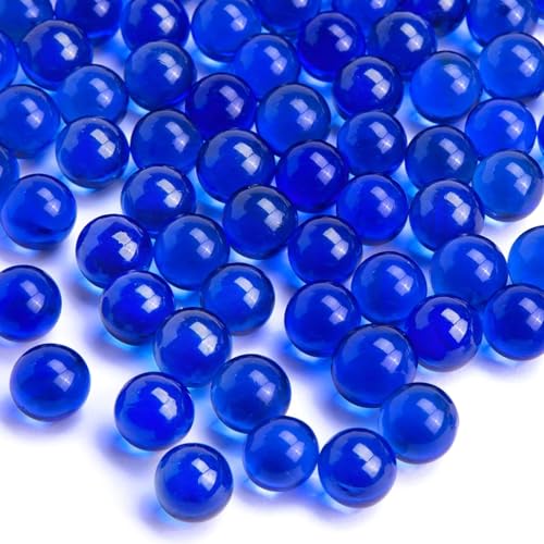 FUTUREPLUSX 1 LB Blue Glass Marbles Bulk Vase Filler Beads