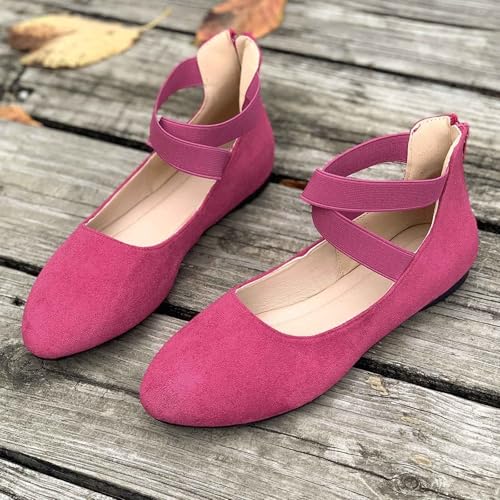 Women's One Foot Stirrup Comfortable Round Toe Black Flats Women's Ankle Strap Flats3