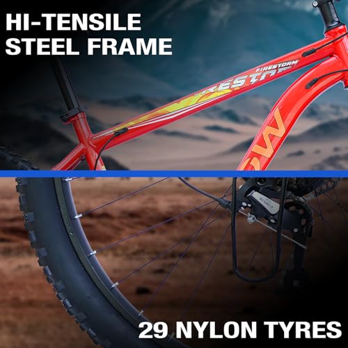 Image of CROW - FIRE Storm 21 Speed Gear Cycle | 29 inch T Cycle for Boys 12 to 15 Years | Bicycle for Men Adult | Mountain Bike with Front Suspension & Dual Disc Brakes| Unisex 29 INCH MTB Cycle for Men