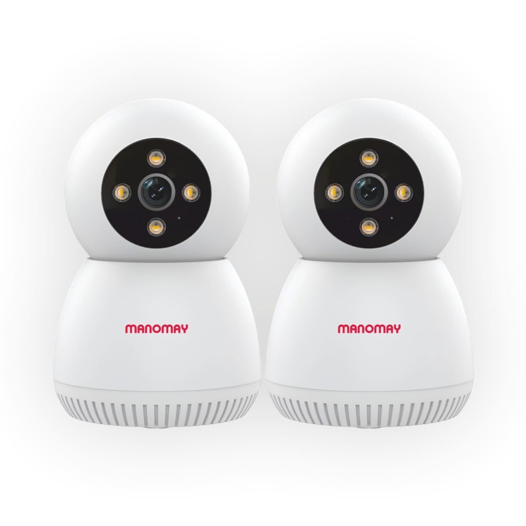 MANOMAY Protect Bot 3MP Wi-Fi Camera | STQC Certified Smart Home CCTV | 360° AI Human Tracking & Color Night Vision | Alexa Voice Control | Supports 256GB Memory Card (M1078S - Pack of 2)-picture-25