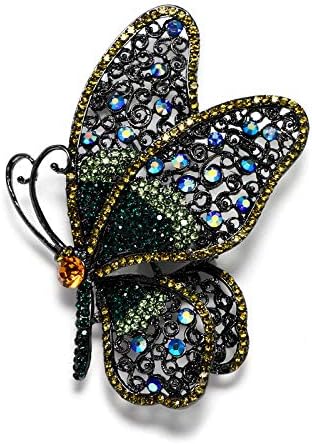 Variety Styles Butterfly Brooch - Multi-Color Rhinestone Crystal Brooch Pin Cute Butterfly Shape Corsages Brooches Decoration Gift for Women
