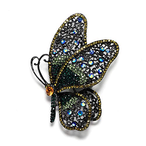 Image of Variety Styles Butterfly Brooch - Multi-Color Rhinestone Crystal Brooch Pin Cute Butterfly Shape Corsages Brooches Decoration Gift for Women