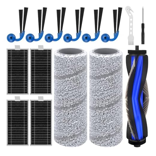 15 Stück Zubehör-Set für Ecovacs Deebot X11 OmniCyclone/X11 Pro/X11 Pro Omni/X11 Staubsauger, Ersatzteile, 1 Hauptbürste 2 Wischrolle 6 Seitenbürsten 4 HEPA-Filter 2 Reinigungs-Installationswerkzeuge