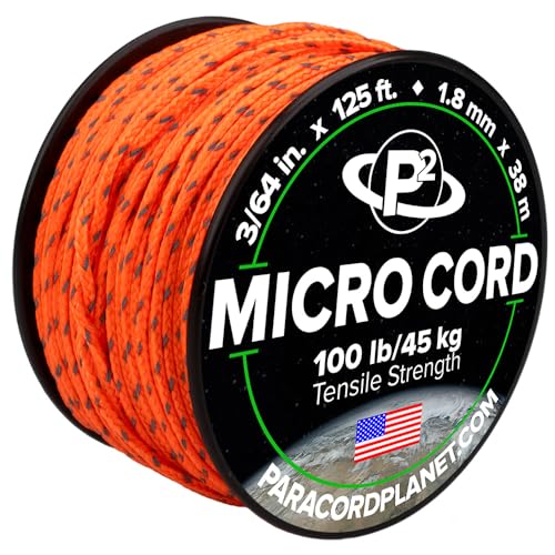 Paracord Planet Micro Paracord – Thin Braided Cord for Crafting, Fishing, and DIY Projects in...