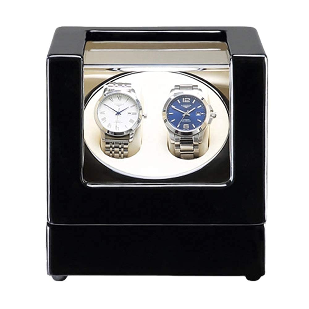 MYUYEE Watch Winder Automatic Watch Winder Box Automatic Double Watch Winder Box Built-In Led Light Piano Paint Exterior Power Quiet Motor Watch Winder Watch Winder
