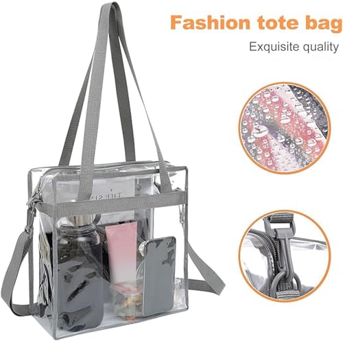 Bolsa tote transparente BAGAIL 12x6x12 con cierre y correa ajustable miniatura 4