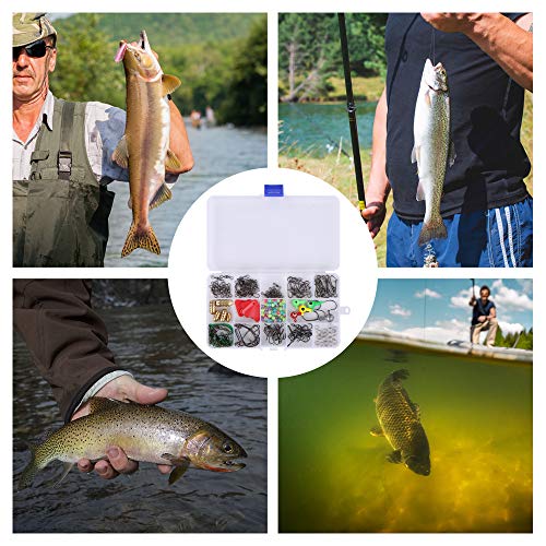 Lixada 230 pcs Conjunto De Equipamento De Pesca Anti-Emaranhado Rolamento Gira Conectores De Pesca S