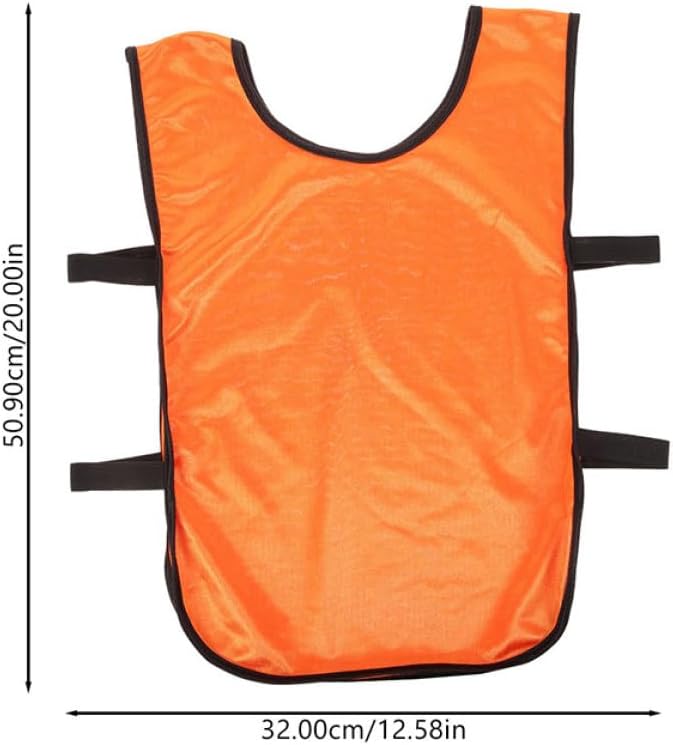 FRCOLOR 8pcs Soccer Training Pinnies Set Breathable Washable Mesh Soccer Vests for Boys Team Practice Football Basketball Scrimmage Jerseys S Size Fluorescent Green Orange