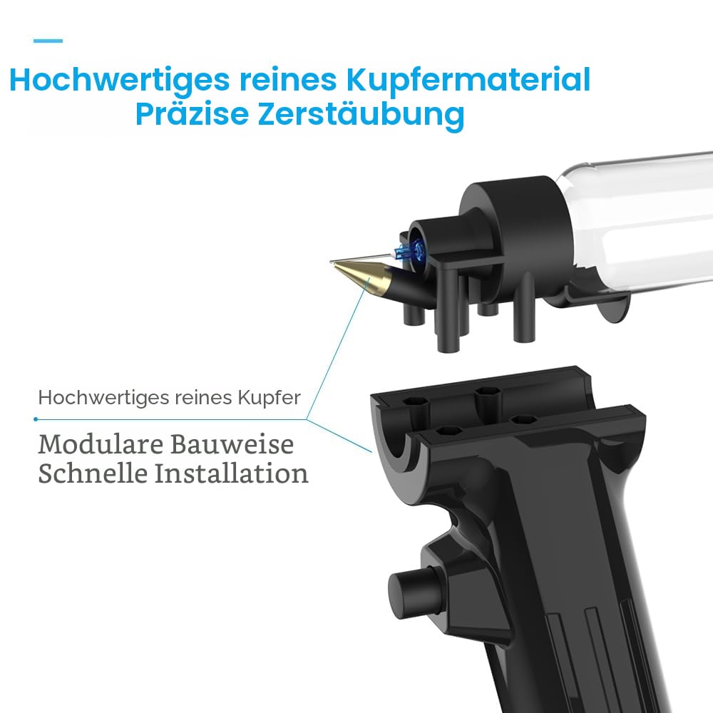 No-Clean Airbrush-Set mit Einwegdüse (50 Stück x 0,2 mm & 100 Stück x 0,3 mm & 100 Stück x 0,5 mm Einwegdüsen), wiederaufladbar, tragbar, schnurlos