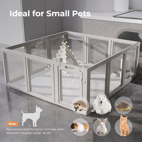 OPTIMUS DESIGN STUDIO Cercadinho De Acrílico Transparente Para Cães, Filhotes, Gatos, Coelhos E Furõ
