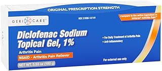 Topical Arthritis Pain Relief Gel Diclofenac Sodium 1% (NSAID) by GeriCare- Hand Wrist Elbow Foot Ankle Knee Extra-Strength Arthritis Pain Reliever- Anti-inflammatory Arthritis Pain Treatment- 3.53oz