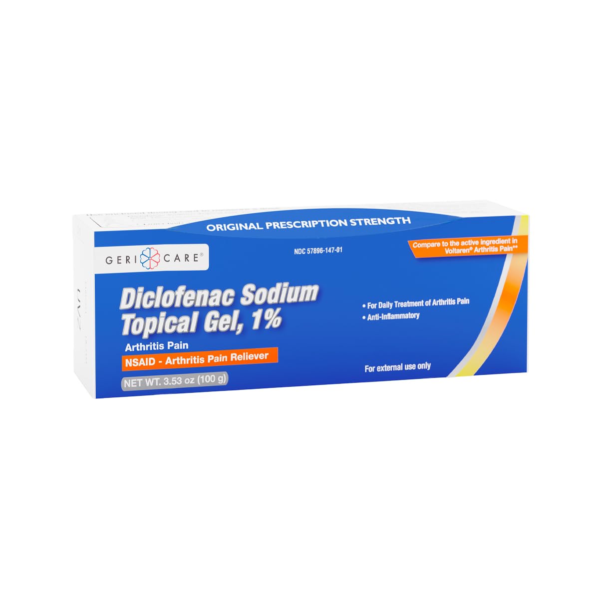 Topical Arthritis Pain Relief Gel Diclofenac Sodium 1% (NSAID) by GeriCare- Hand Wrist Elbow Foot Ankle Knee Extra-Strength Arthritis Pain Reliever- Anti-inflammatory Arthritis... 4 Topical Arthritis Pain Relief Gel Diclofenac Sodium 1% (NSAID) by GeriCare- Hand Wrist Elbow Foot Ankle Knee Extra-Strength Arthritis Pain Reliever- Anti-inflammatory Arthritis... - Image 2