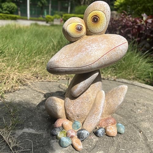 Funny Frog Garden Statue Outdoor Dec Cute Resin Animal Figurine