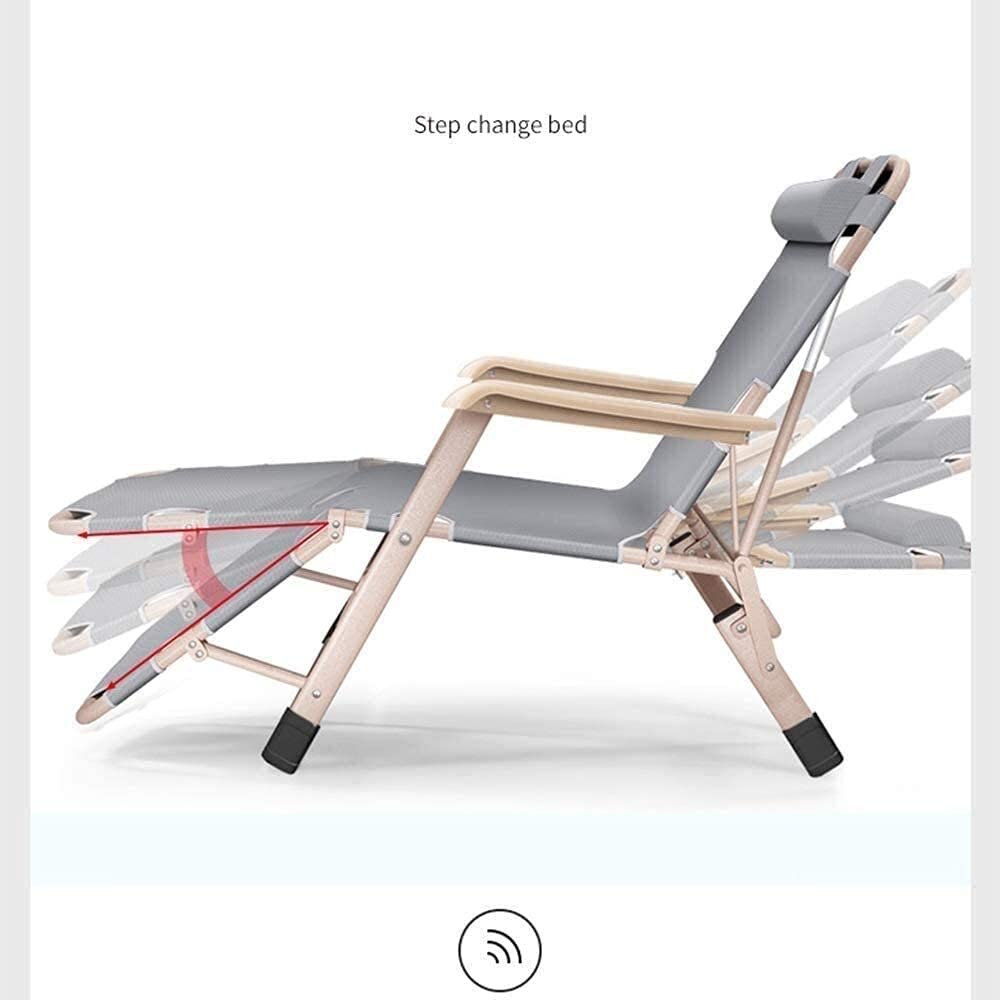 sdneNest Sillas plegables reclinables para exteriores, reposacabezas desmontable, viajes, hogar, exterior, reclinable portátil, cojín opcional.D