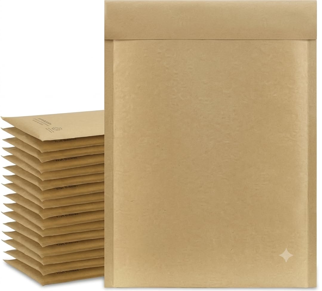 8X6.5 Inch Brown Bubble Mailer Envelope | Self Seal Padded Courier Packaging Envelope | Waterproof & Tear Resistant Bubble Lined Shipping | Pack of 20-image-40