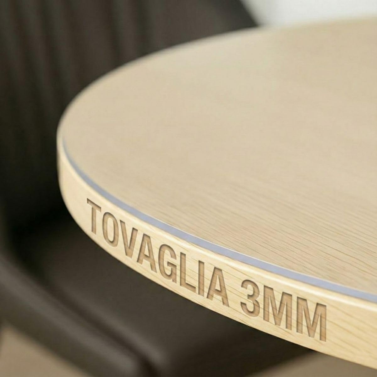 Trente Pellicola per Tavolo Rotonda 100 cm Ø – Spessore 3mm – Protezione Tavolo con Bordi Smussati – Tovaglia Trasparente Lavabile e Resistente – Pellicola Protettiva per Interno ed Esterno