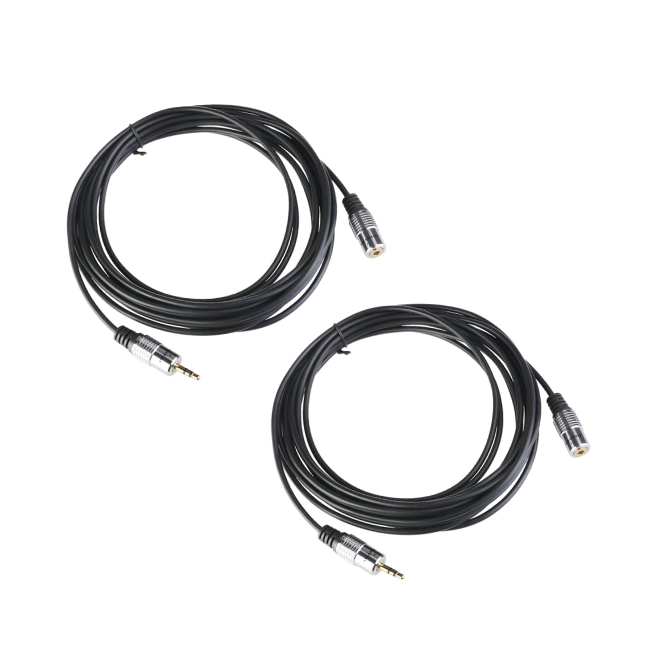 Artibetter 6pezzi Cavo Audio Stereo Maschio Femmina Da Estensione Cuffie Alta Qualità Alluminio Compatibile Con Dispositivi Ios e Altri Metri Nero