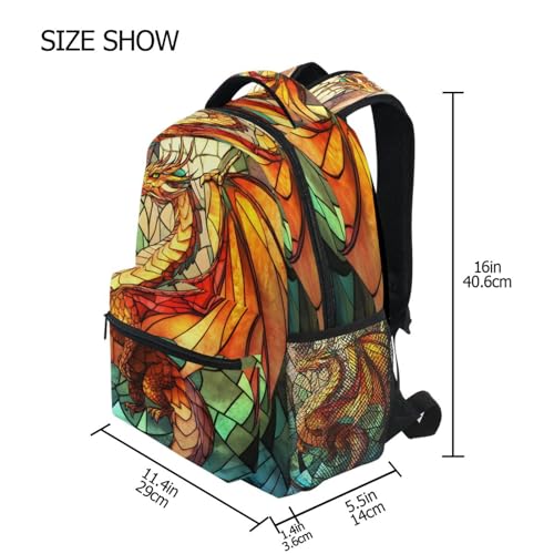 Dragon Abstract Backpack for School Boys Girls Adults Kids Bookbag Laptop Bag 18L4