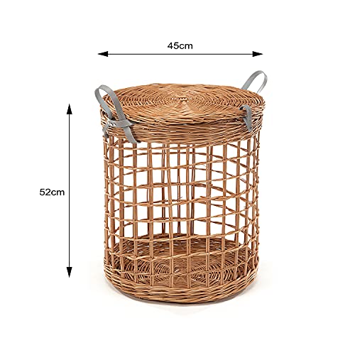 Panier en osier avec couvercle e-wicker24 boîte rangement coffre tressé - 3