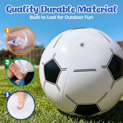 FUTUREPLUSX 8PCS Beach Balls, 12 Inches Inflatable Soccer Ball for Kids Summer Party Favors, Water Games, Hawaiian Tropical Theme Party Decorations - image 3