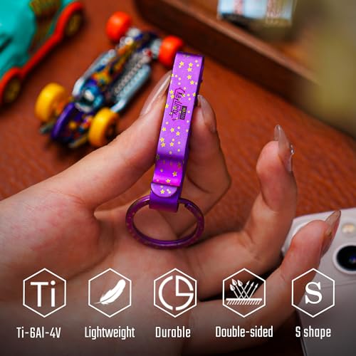 Image of KeyUnity KM00 Titanium Belt Loop Keychain Clip Double Side Quick Release Key Holder with Detachable Key Ring