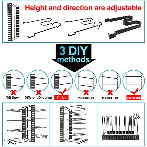 image for Vdomus Pot Rack Organizer with 3 DIY Methods, Black Metal Kitchen 8+ P